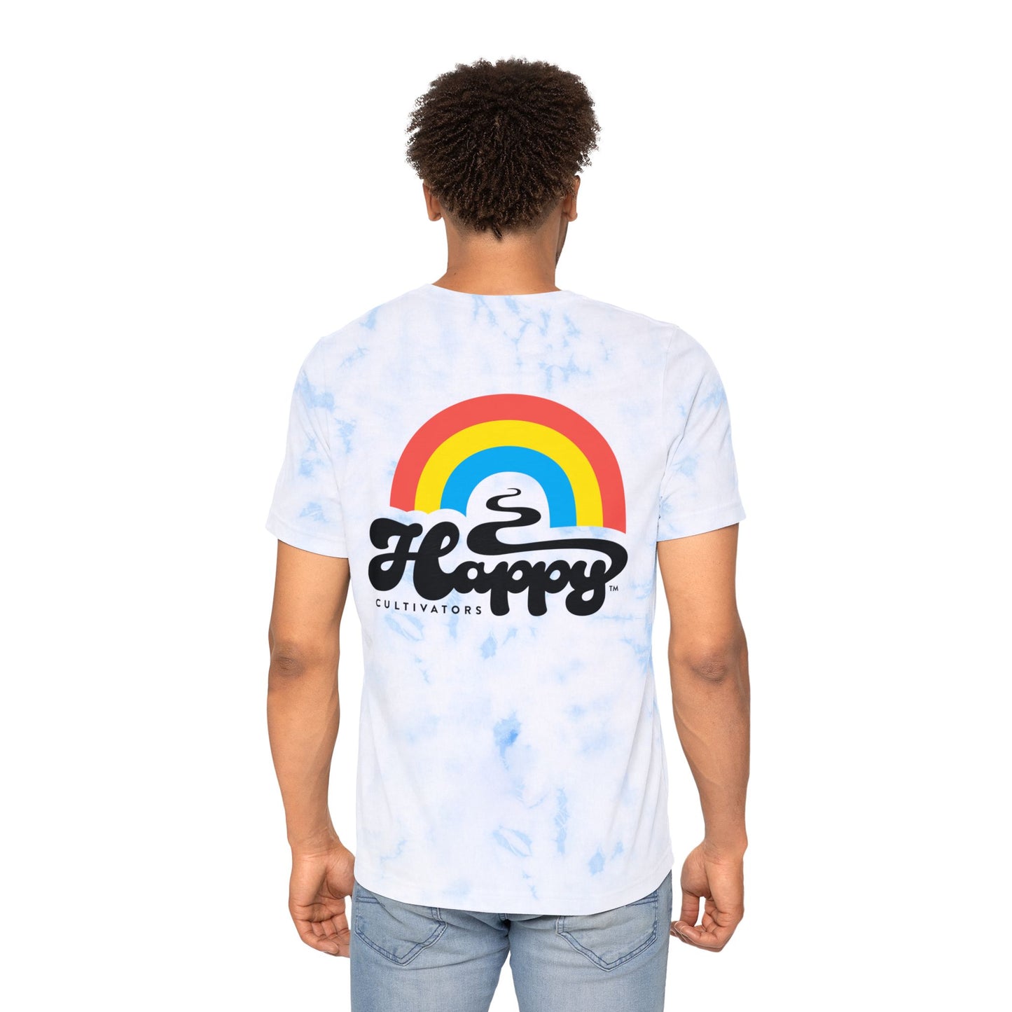 Unisex FWD Fashion Tie-Dyed T-Shirt -  Black Logo Rainbow on back