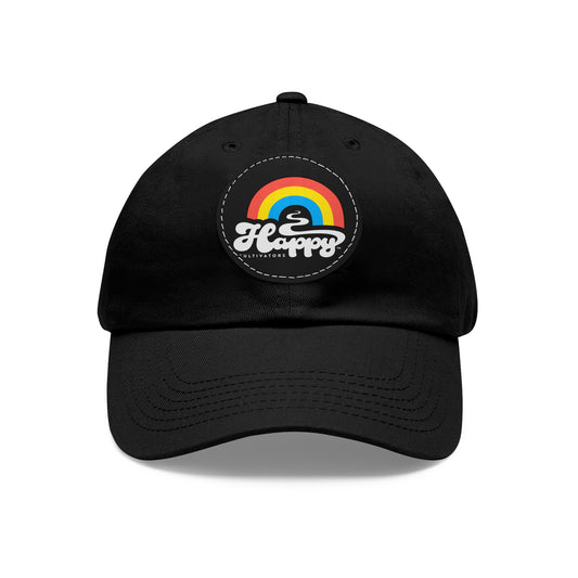 Dad Hat with Leather Patch (Round)