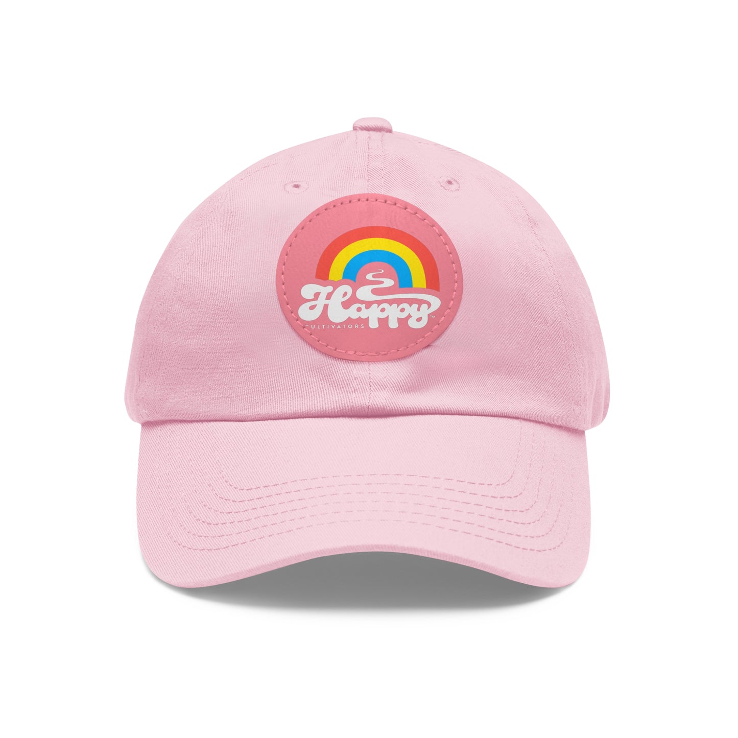 Dad Hat with Leather Patch (Round)