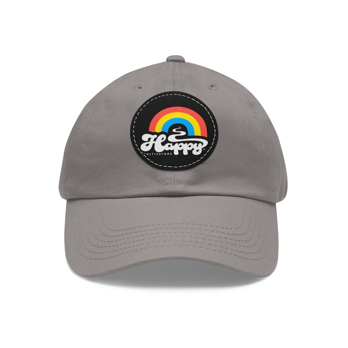 Dad Hat with Leather Patch (Round)