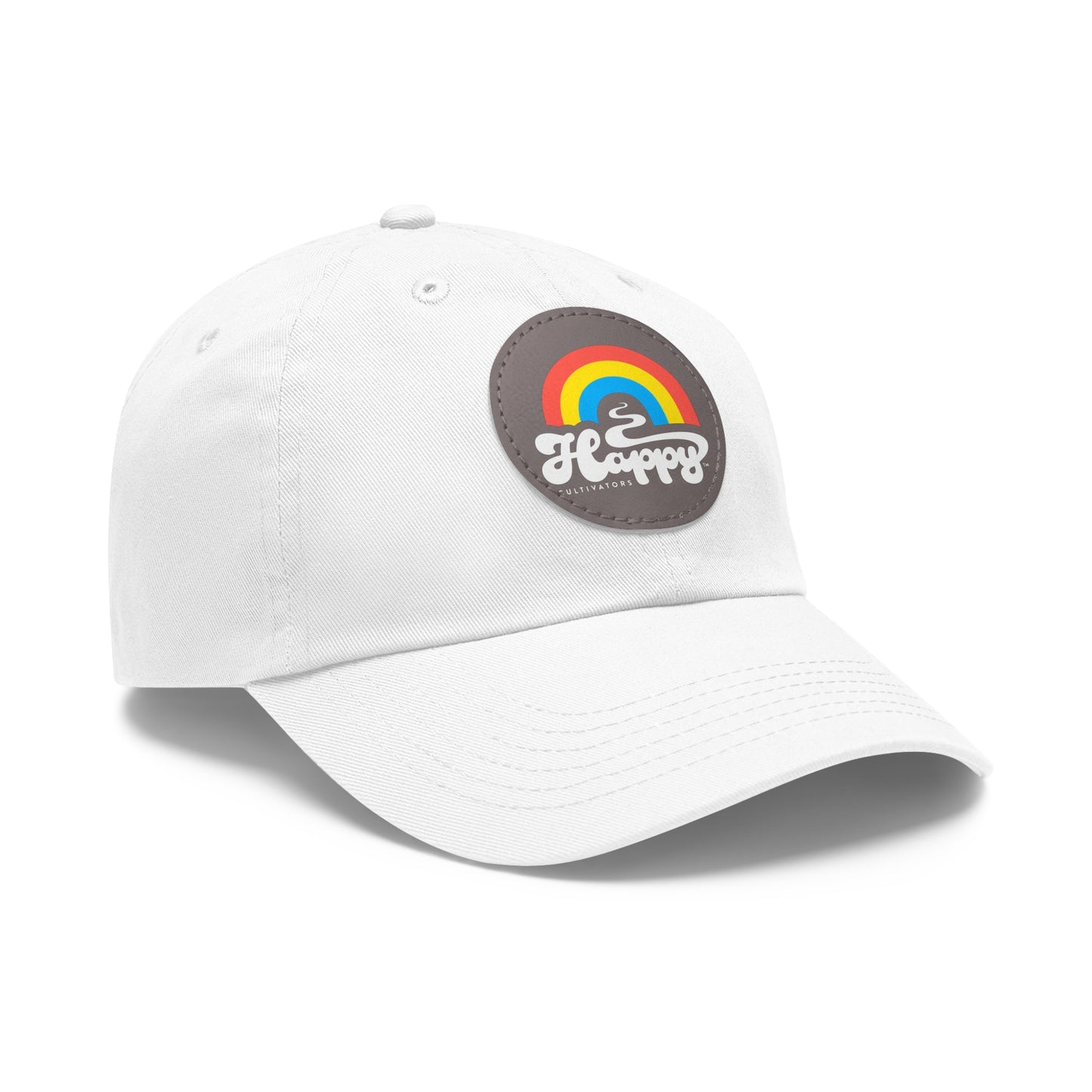 Dad Hat with Leather Patch (Round)