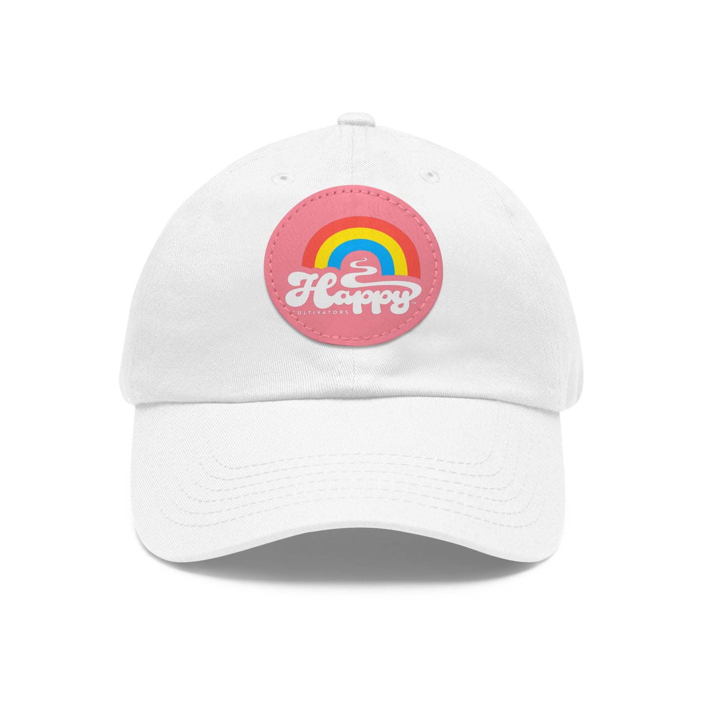 Dad Hat with Leather Patch (Round)