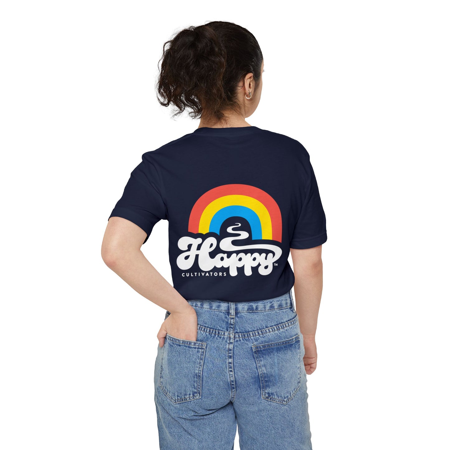 Unisex Pocket T-shirt - Rainbow on Back