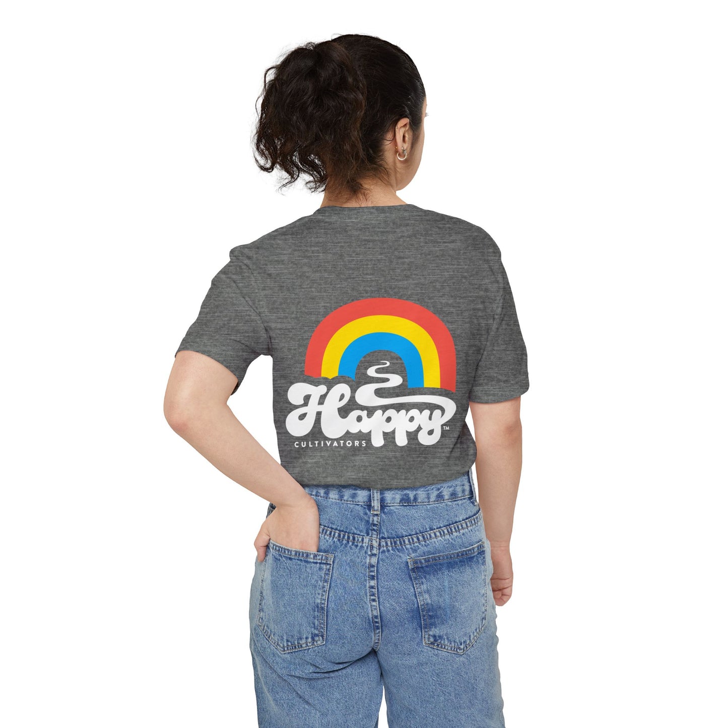 Unisex Pocket T-shirt - Rainbow on Back