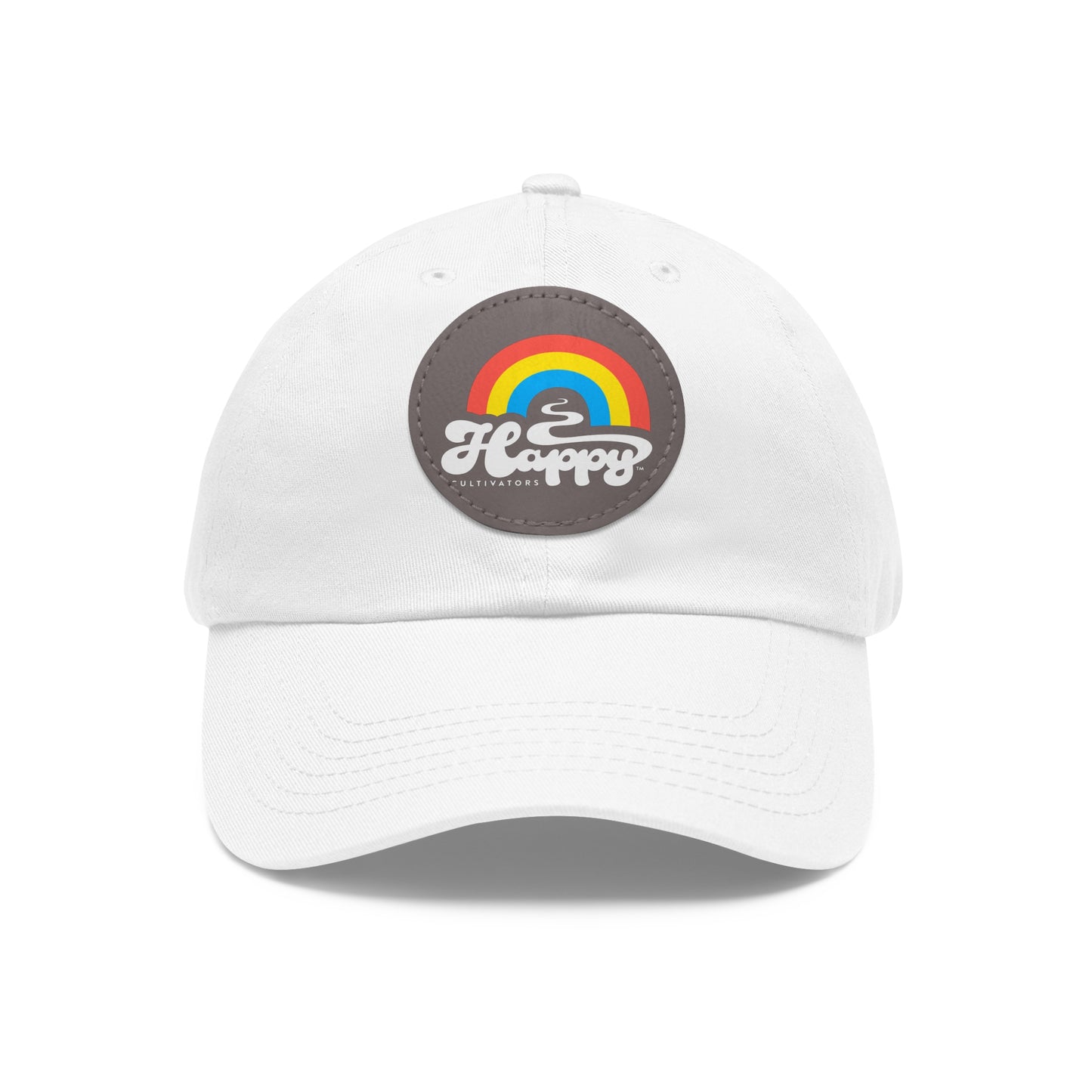 Dad Hat with Leather Patch (Round)