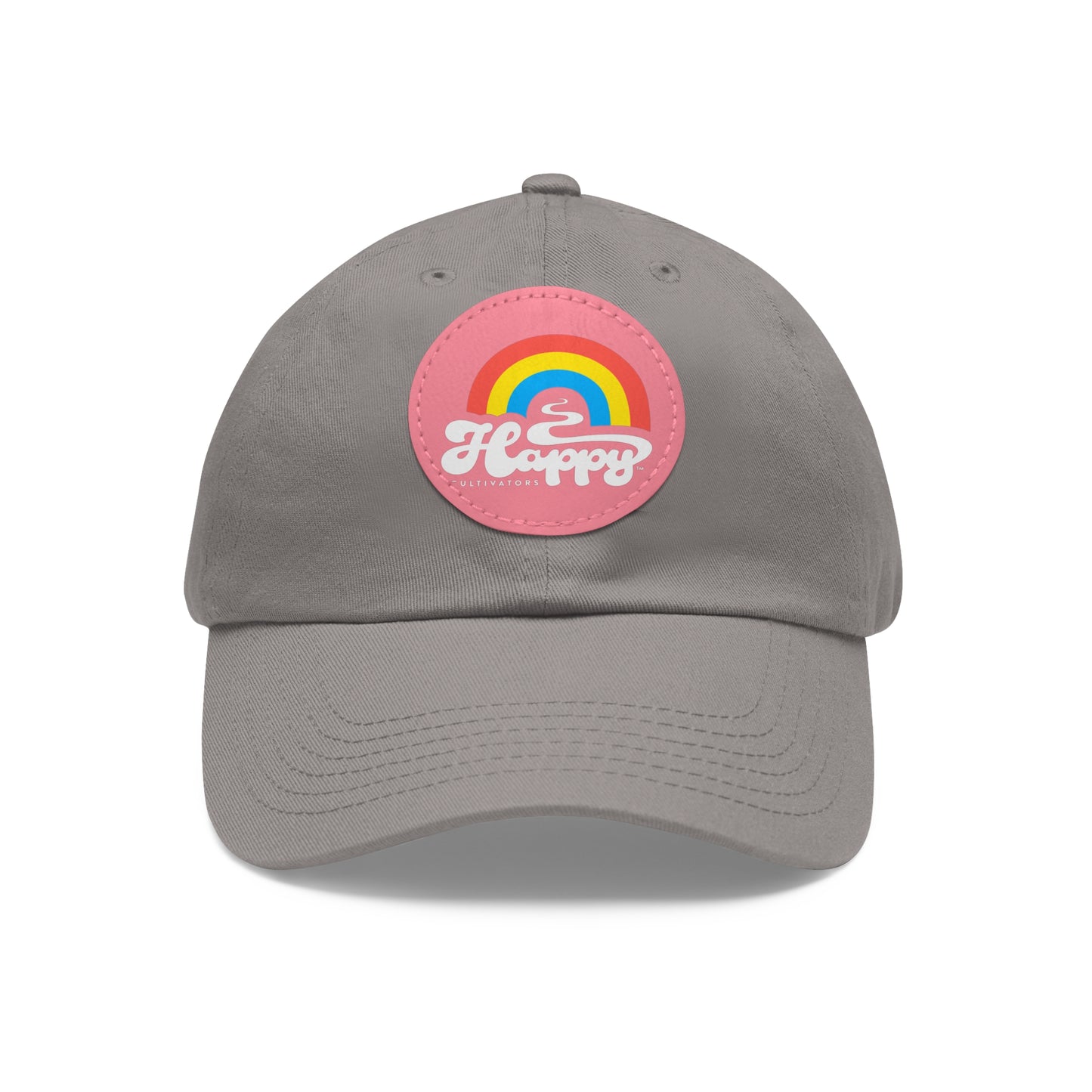 Dad Hat with Leather Patch (Round)