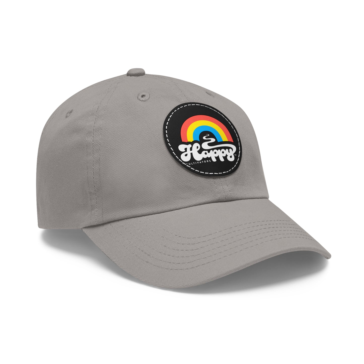 Dad Hat with Leather Patch (Round)